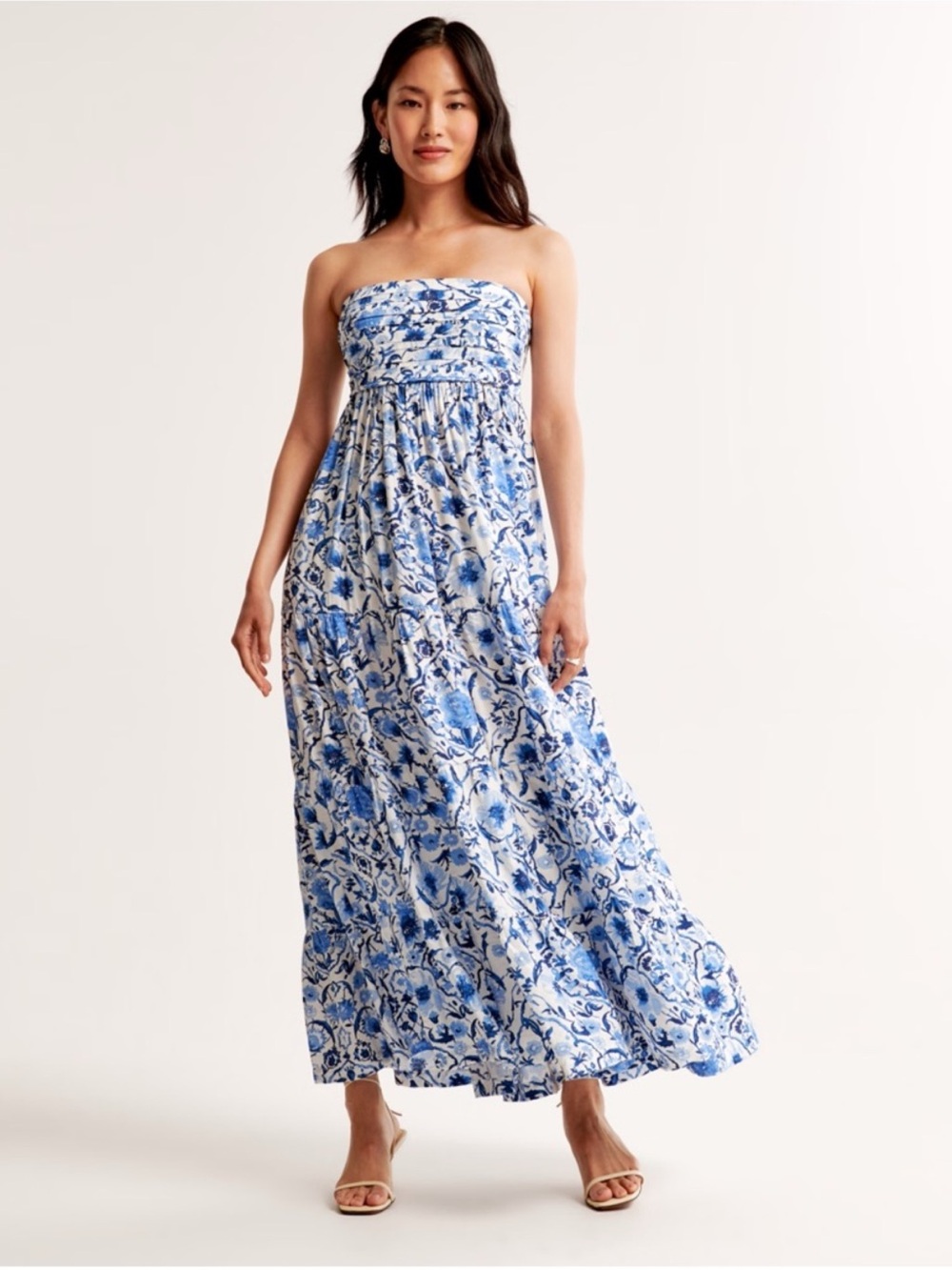 Abercrombie & Fitch Women’s Emerson Strapless Maxi Dress Blue - Size Small